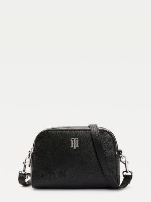 tommy hilfiger black leather purse