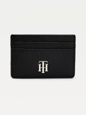 TH Essence Monogram ZipAround Card Holder BLACK Tommy Hilfiger