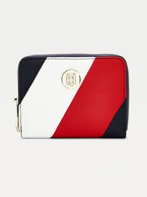 Medium Monogram Plaque ZipAround Wallet BLUE Tommy Hilfiger