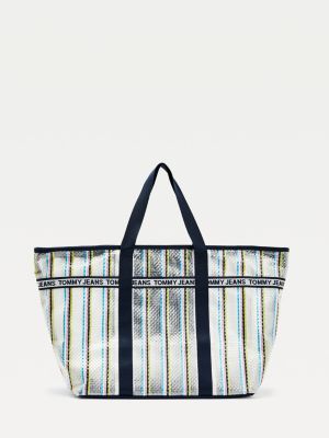 Logo Tape Woven Tote Bag | PINK | Tommy 