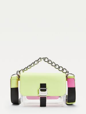 Chunky Chain Strap Transparent Crossover Bag GREEN Tommy Hilfiger