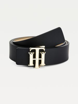 monogram leather belt