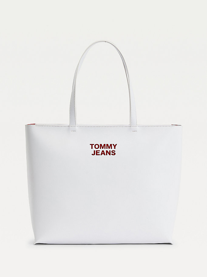 white essential tote bag for women tommy jeans