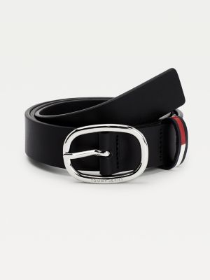 Essential Leather Oval Buckle Belt | BLACK | Tommy Hilfiger