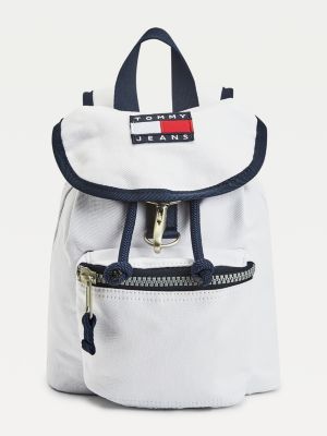 Canvas Tommy Badge Backpack | WHITE 