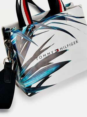 Palm Print Crossover Shopper White Tommy Hilfiger