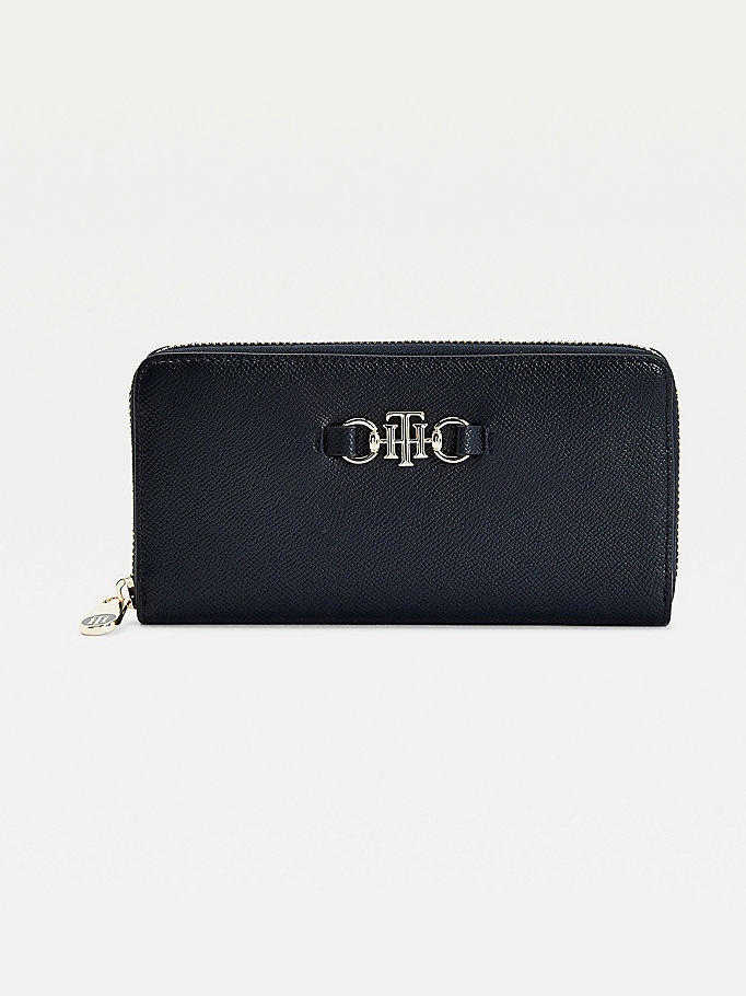 blue th club large wallet for women tommy hilfiger