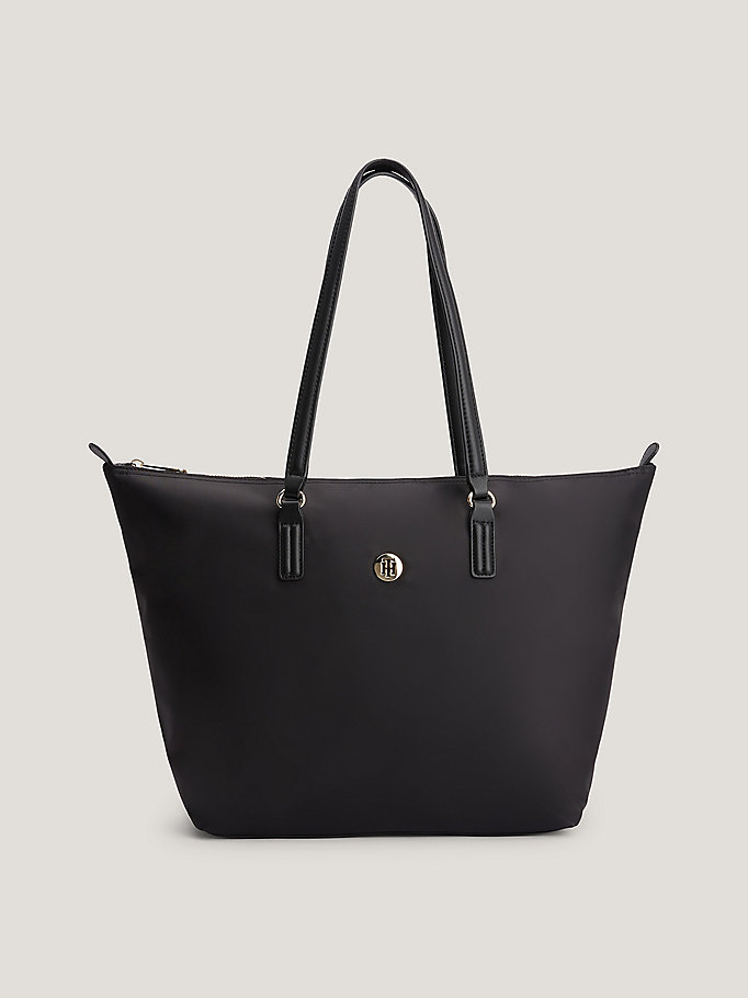 black large recycled tote for women tommy hilfiger