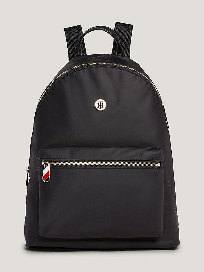 black monogram recycled backpack for women tommy hilfiger