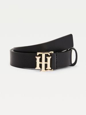 tommy hilfiger black leather belt