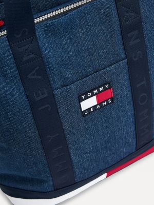 Dzhinsovaya Sumka Tout S Emblemoj Tommy Sinij Tommy Hilfiger