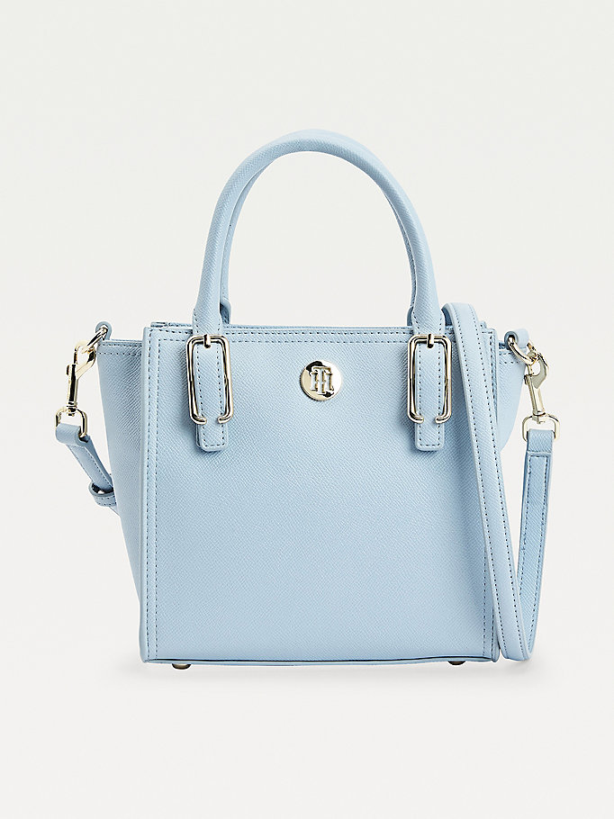 blue monogram small tote for women tommy hilfiger