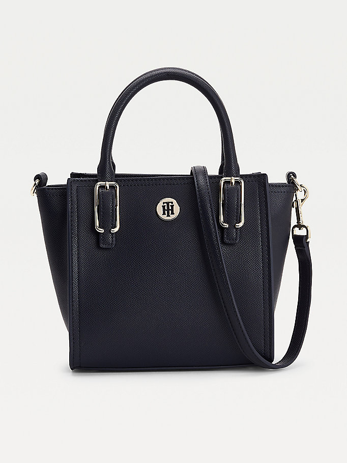 blue monogram small tote for women tommy hilfiger