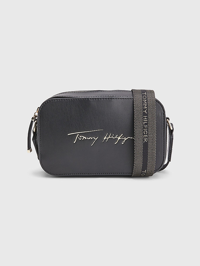black iconic signature camera bag for women tommy hilfiger