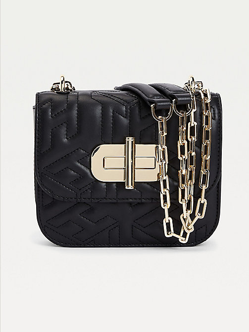 black turn lock small leather crossover bag for women tommy hilfiger