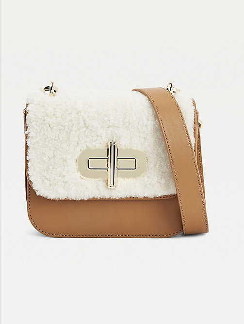 white turn lock small leather crossover bag for women tommy hilfiger