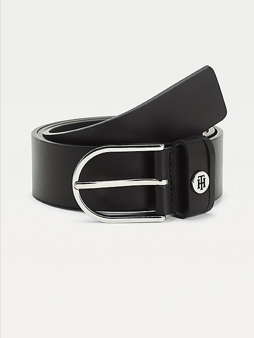 black classics organic leather belt for women tommy hilfiger
