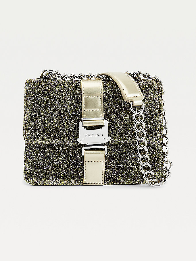gold metallic crossover bag for women tommy jeans