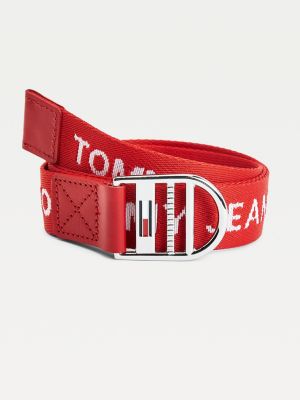 Webbing Logo Belt | RED | Tommy Hilfiger