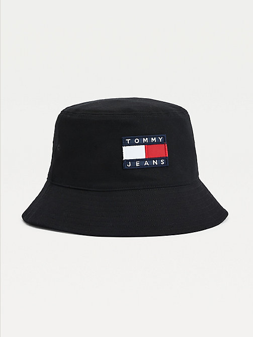 sombrero de pescador con parche de tommy negro de mujer tommy jeans