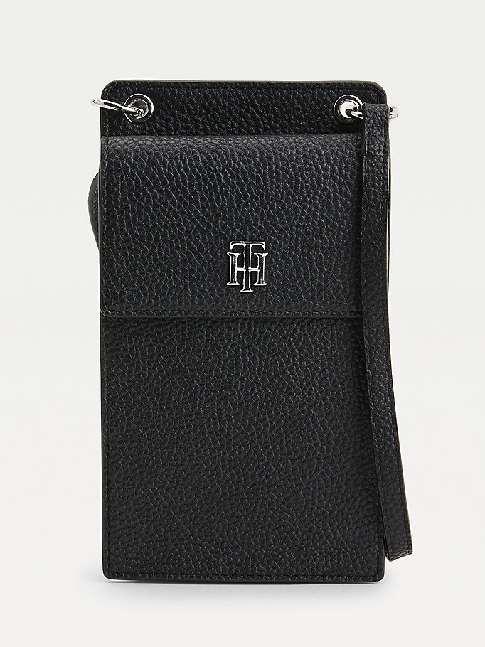black crossbody phone wallet for women tommy hilfiger