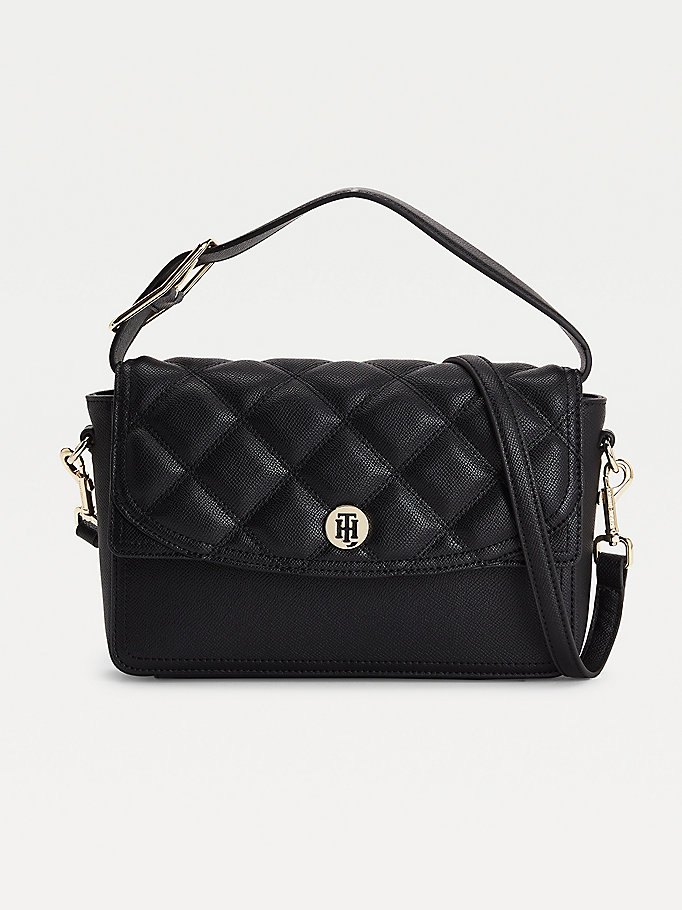 black quilted crossover bag for women tommy hilfiger