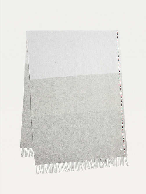 grey elevated gradient wool scarf for women tommy hilfiger