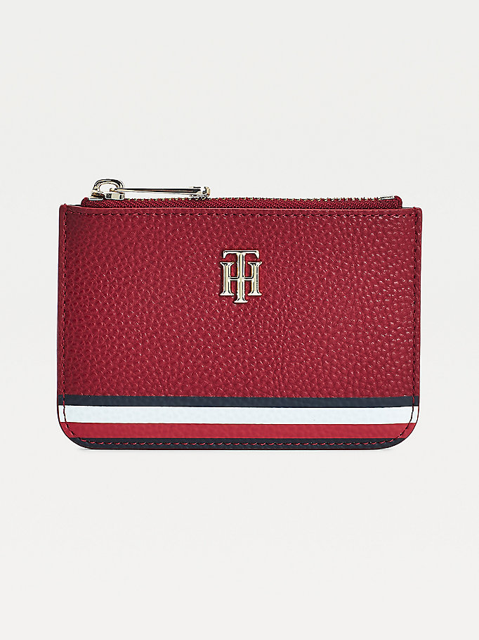 red signature card holder for women tommy hilfiger