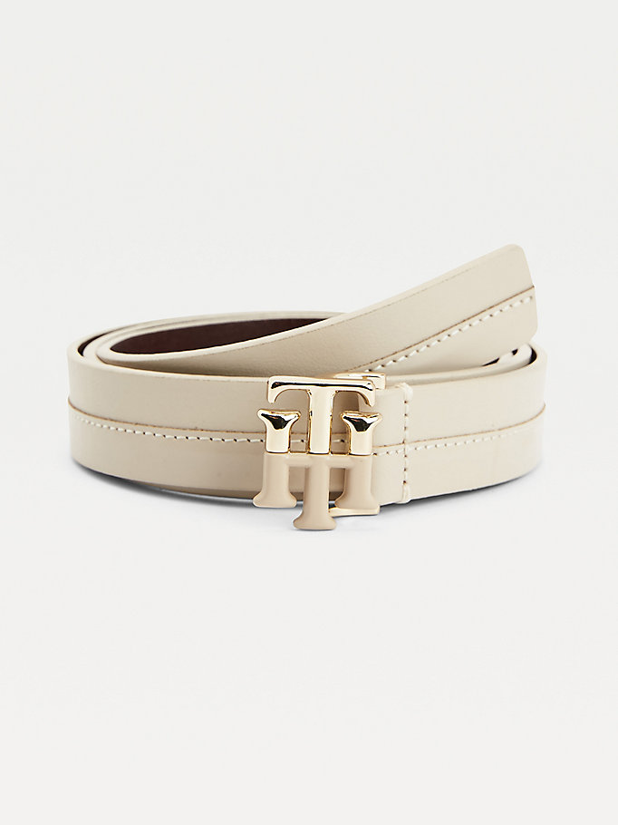 beige vachetta leather belt for women tommy hilfiger