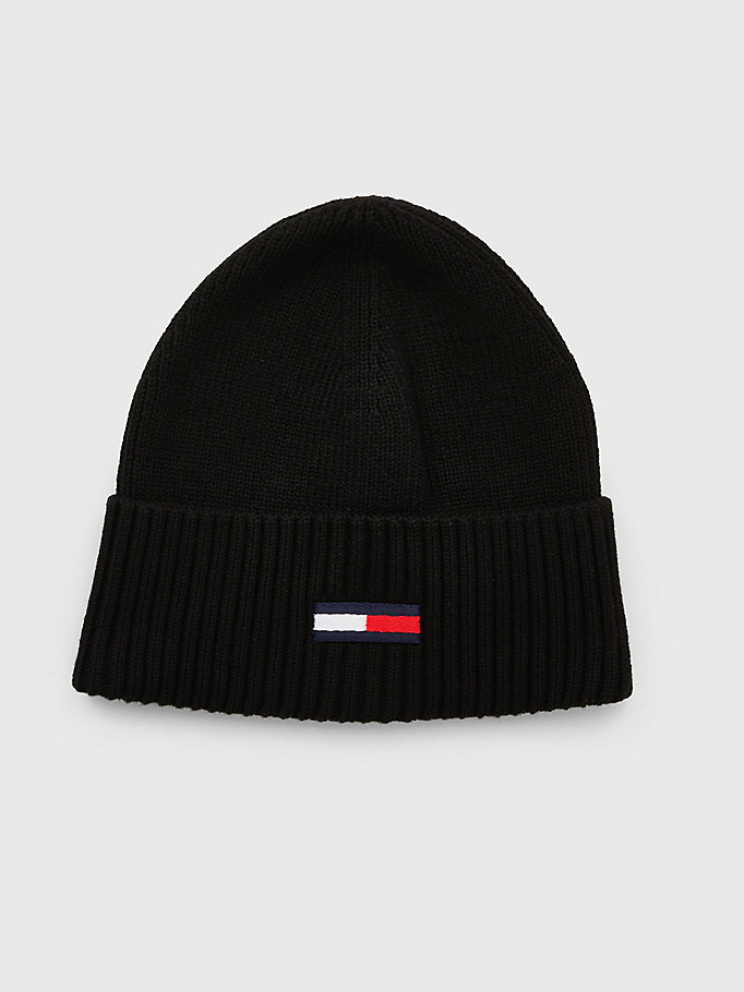 black flag embroidery beanie for women tommy jeans