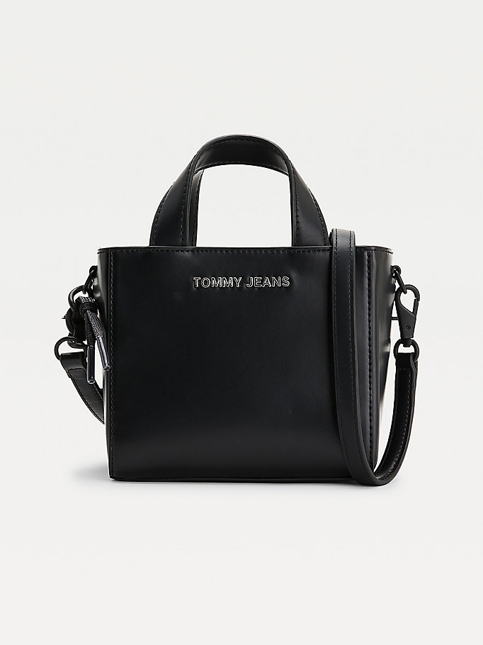 black metal logo small tote for women tommy jeans
