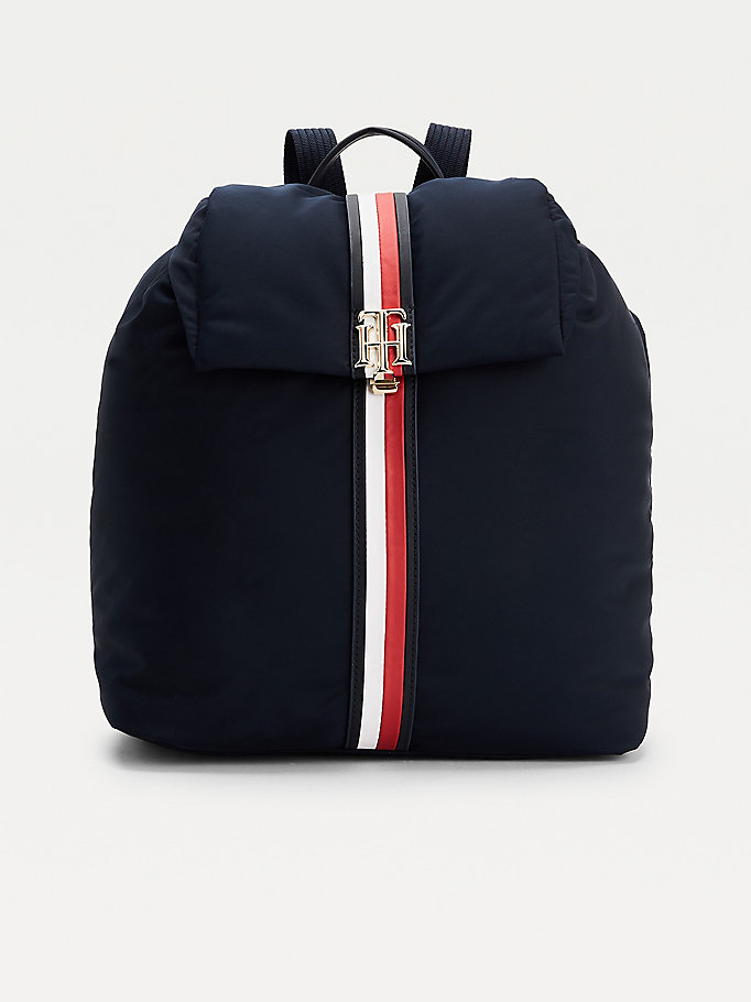 blue monogram backpack for women tommy hilfiger