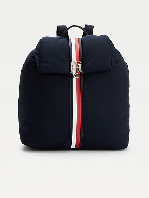 blue monogram backpack for women tommy hilfiger