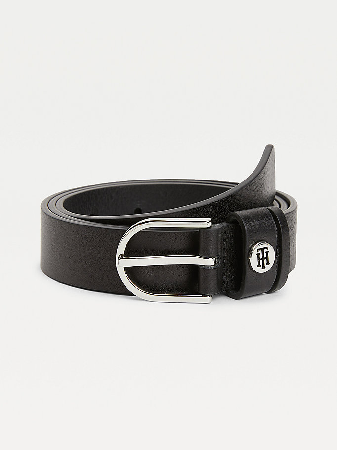 black classics monogram organic leather belt for women tommy hilfiger