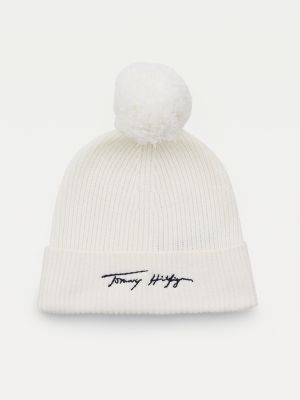 Kids signature muts met pompon | WIT | Tommy Hilfiger