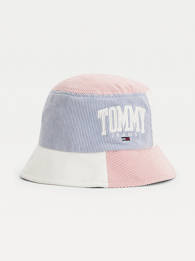 white college logo bucket hat for women tommy jeans