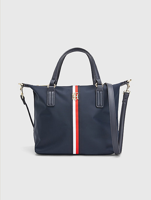 blue small signature tote for women tommy hilfiger