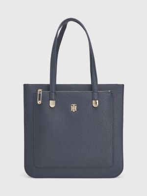 Pebble Grain Signature Tote | BLUE | Tommy Hilfiger