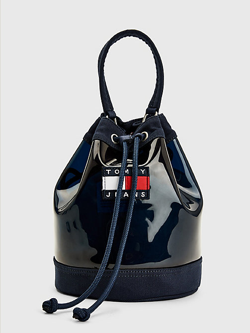 blue tommy badge summer bucket bag for women tommy jeans