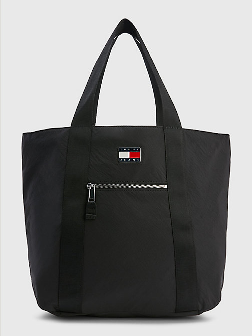 black nylon tote bag for women tommy jeans