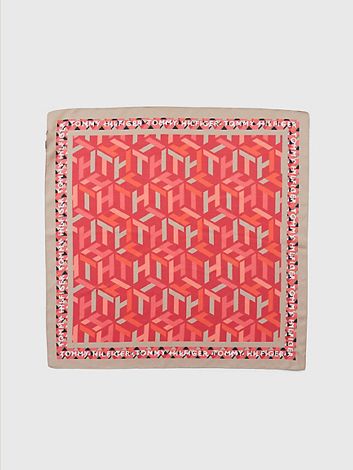 pink iconic silk bandana for women tommy hilfiger