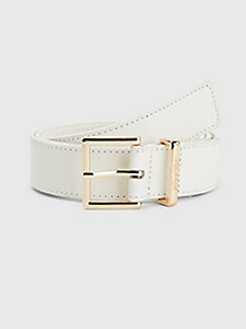 white leather monogram signature belt for women tommy hilfiger