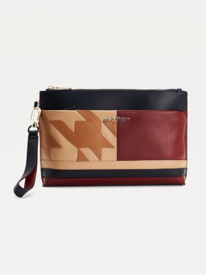 Tommy Icons Leather Clutch Bag | BLUE | Tommy Hilfiger