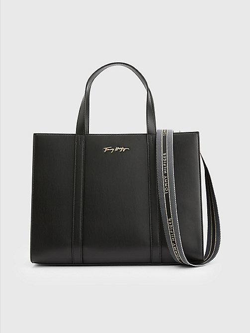 black signature tote for women tommy hilfiger