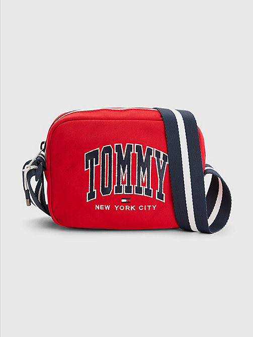 red kids' nyc logo camera bag for girls tommy hilfiger