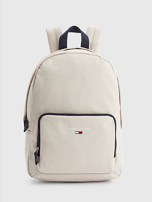 beige essential logo backpack for women tommy jeans