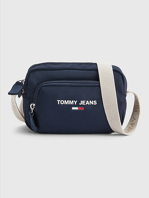 blauw essential crossbodytas met logo voor dames - tommy jeans