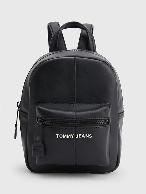 black metal logo small backpack for women tommy jeans