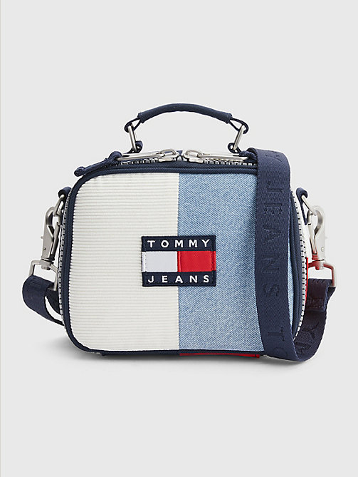 blau kleine crossbody-tasche mit logo für damen - tommy jeans