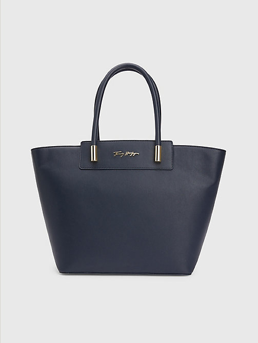 blue signature logo tote for women tommy hilfiger
